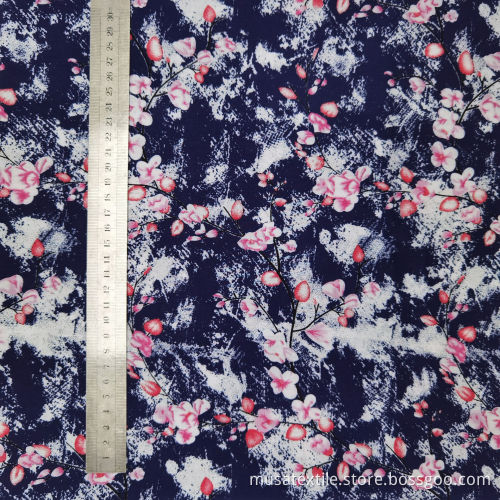 100% Rayon Viscose Woven Challis Flower Print Fabric